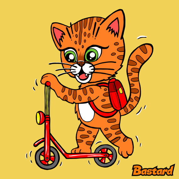 Mačka na kolobežke