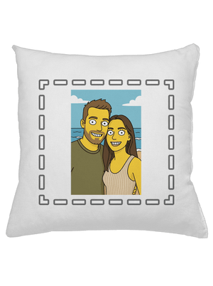 Simpsonovi z vlastnej fotky vankúš White