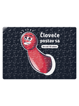 Človeče postav sa puzzle White