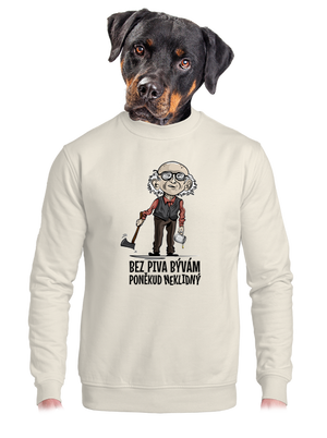 Neklidný bez piva unisex mikina bez kapucne Off White