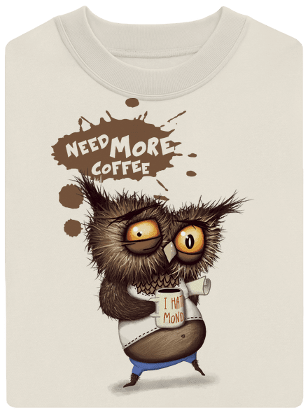 Need more coffee unisex mikina bez kapucne Off White