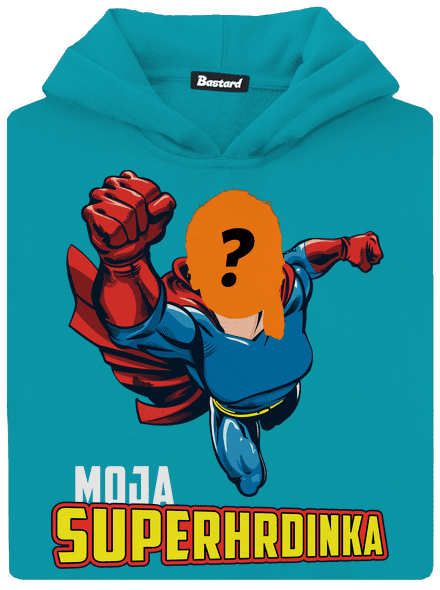 Moja superhrdinka detská mikina klokanka Hawaiian Blue
