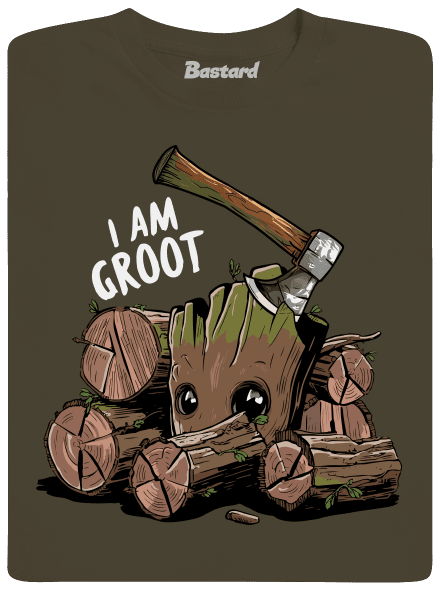I Am Groot pánske dlhý rukáv Urban Khaki