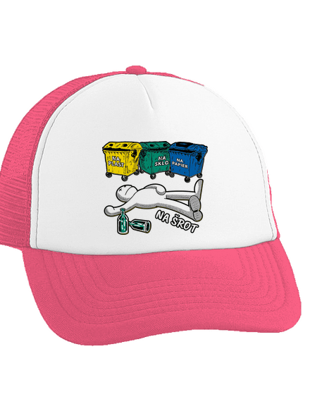 Tříděný odpad šiltovka truckerka Fluorescent Pink cap