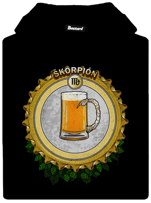 Pivný horoskop: Škorpión pánska mikina klokanka Black