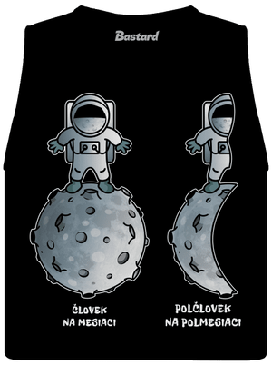 Polčlovek na polmesiaci dámske tielko voľné Black