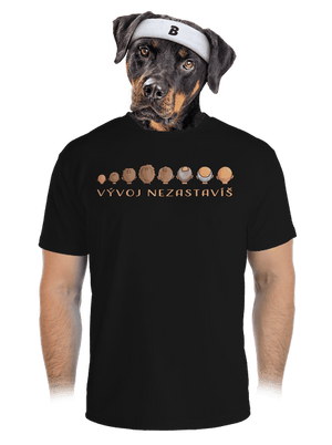 Vývoj nezastavíš pánske športové tričko Black