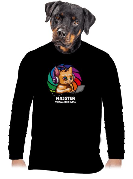 Majster virtuálneho sveta pánske dlhý rukáv Black