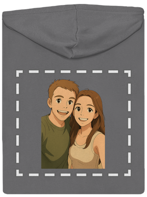 Ghibli efekt z vlastnej fotky dámska mikina na zips Steel Gray