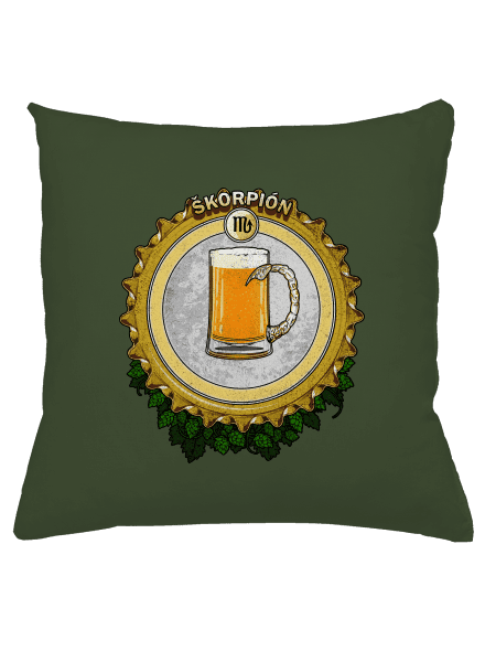 Pivný horoskop: Škorpión vankúš Olive Green