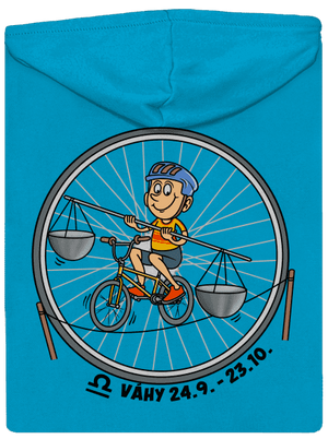 Cyklistický horoskop: Váhy dámska mikina na zips Blue Atol