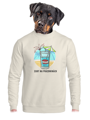 Zuby na prázdninách unisex mikina bez kapucne Off White