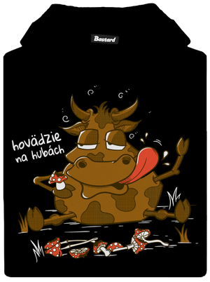 Hovädzie na hubách detská mikina klokanka Black