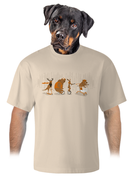 Mejdan v lese unisex tričko oversized Almond