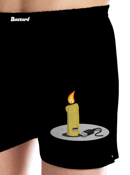 USB sviečka pánske trenky Black