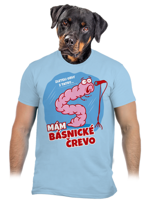 Básnické črevo pánske tričko Sky Blue