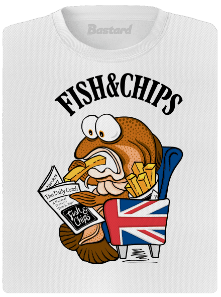 Fish and chips dámske športové tričko White