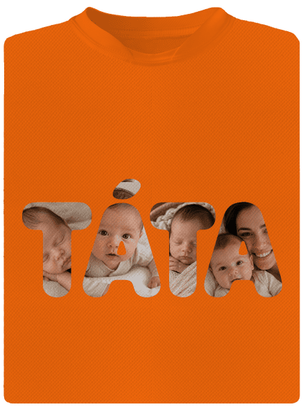 Nápis ocko z vlastných fotiek pánske športové tričko Neon Orange