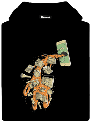 Digitálna kocovina pánska mikina klokanka Black