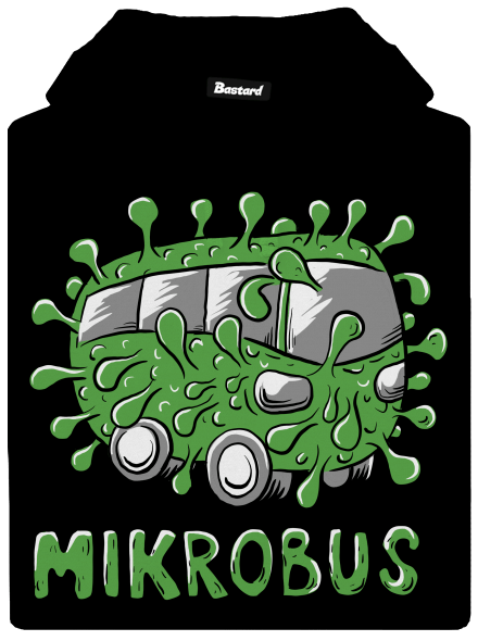 Mikrobus pánska mikina klokanka Black