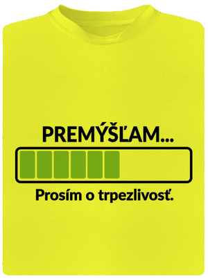 Premýšľam pánske športové tričko Neon Yellow