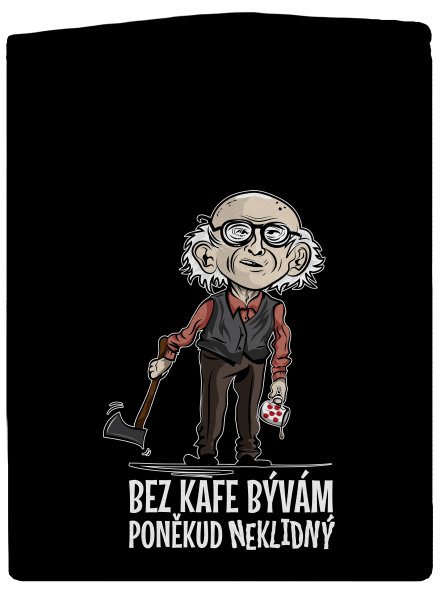 Neklidný bez kafe pánska mikina na zips Black