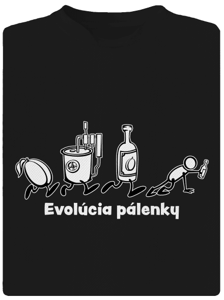 Evolúcia pálenky pánske športové tričko Black