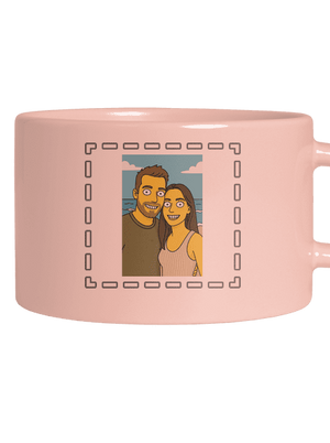 Simpsonovi z vlastnej fotky hrnček makronka Pink Macaron