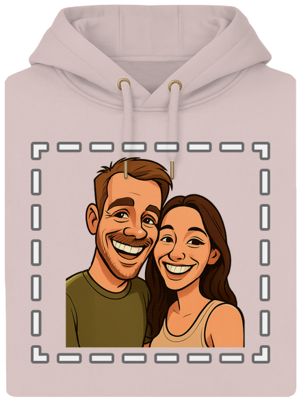 Karikatúra z vlastnej fotky unisex mikina premium Rose Chalk