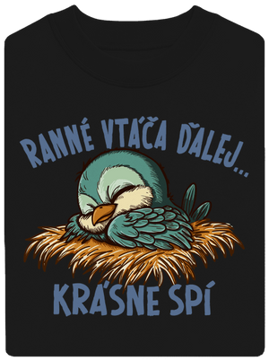 Ranné vtáča spí unisex mikina bez kapucne Black