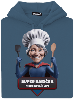 Super babička dámska mikina klokanka Denim