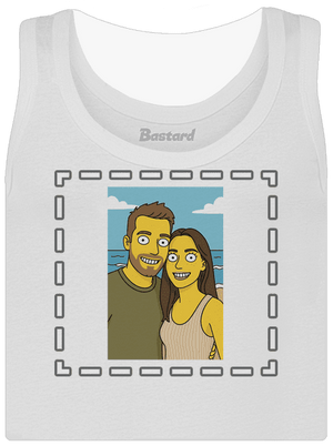 Simpsonovi z vlastnej fotky dámske tielko klasické White