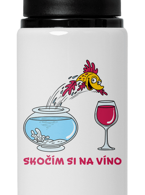 Skočím si na víno flaša na vodu White