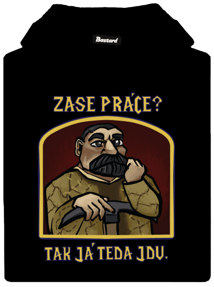 Zase práce? pánska mikina klokanka Black