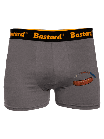 Poctivá buchta a klobása boxerky Gray Melange