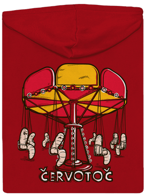 Červotoč pánska mikina na zips Red