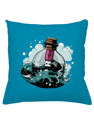 USB odkaz vo fľaši vankúš Blue Turquoise