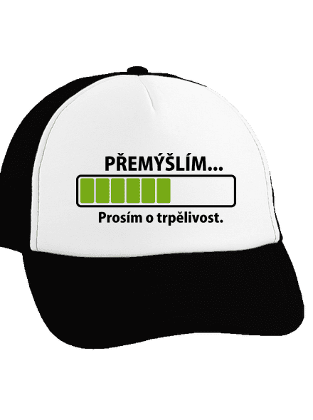 Premýšľam šiltovka truckerka Black cap