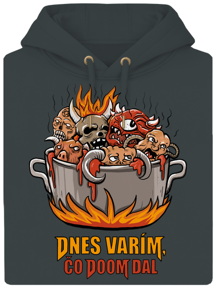Čo Doom dal unisex mikina premium Charcoal
