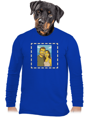 Simpsonovi z vlastnej fotky pánske dlhý rukáv Royal Blue