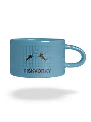 Škvorí piškvorky hrnček makronka Blue Macaron