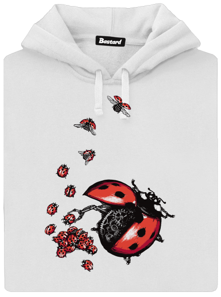 Ladybird Factory dámska mikina klokanka White