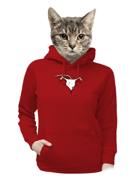 Myš vo výstrihu dámska mikina klokanka Red Mal