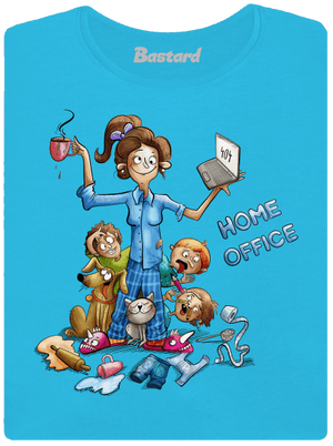Mamičky home office dámske tričko s lemom Blue Atol