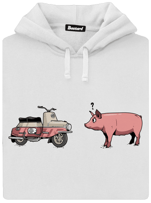 Prasata dámska mikina klokanka White