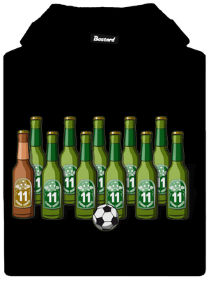 Futbalová jedenástka pánska mikina klokanka Black