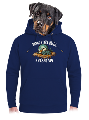 Ranné vtáča spí unisex mikina premium Navy