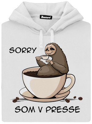 V presse dámska mikina klokanka White