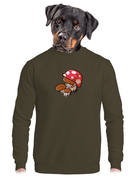 Hríb unisex mikina bez kapucne Urban Khaki
