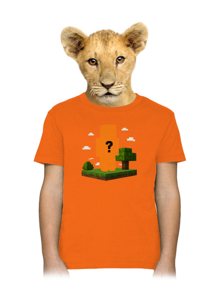 Minecraft z vlastnej fotky detské tričko Orange